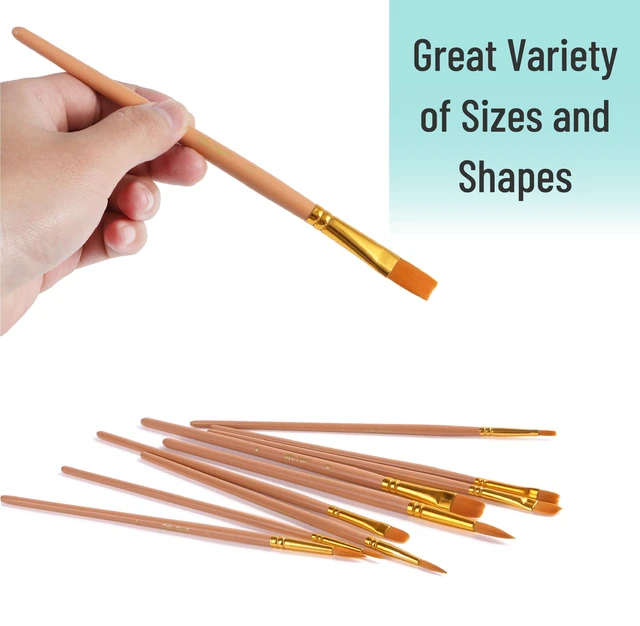 Alt view image 4 of 7 - Acrylic Paint Brushes Set, 10 Pack, Round & Pointed Tip | Nylon Hair Artist Brushes for Watercolor, Oil, Rock, Face, Nail, Miniature, Canvas, Detailing, Drawing, Art Supplies