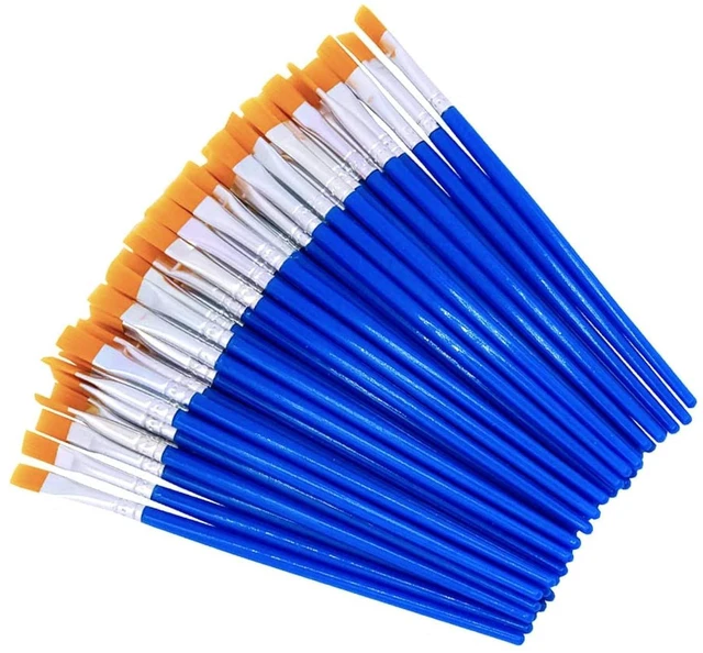 Main image of Bulk Paintbrushes with Flat Nylon Hair,Paint Brush Set for Painting,Coloring with Watercolor Art PaintingArtist (14cm Flat tip (30pcs))