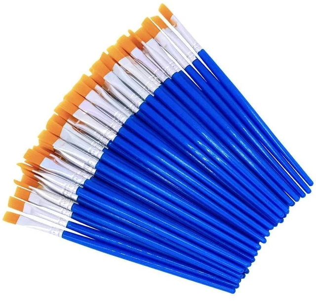 Alt view image 2 of 7 - Bulk Paintbrushes with Flat Nylon Hair,Paint Brush Set for Painting,Coloring with Watercolor Art PaintingArtist (14cm Flat tip (30pcs))