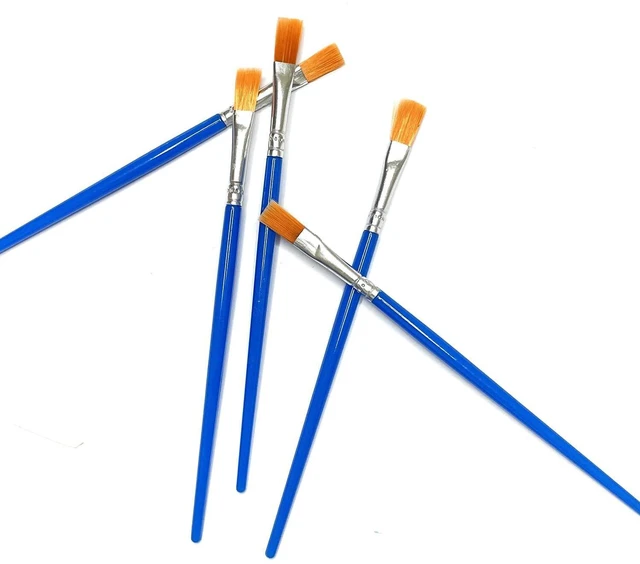 Alt view image 6 of 7 - Bulk Paintbrushes with Flat Nylon Hair,Paint Brush Set for Painting,Coloring with Watercolor Art PaintingArtist (14cm Flat tip (30pcs))