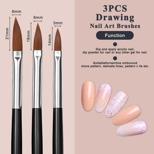 Alt view image 6 of 7 - YUXIANLB 11pcs Professional Flat Paint Brushes Fine Liner Art Brushes Set | Long Handle Artist Brush for Watercolor, Nail Fine Liner Brushes, Nail Art Pens Liner Brushes for DIY Nail Face Body Paintin