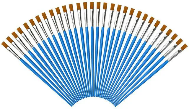 Main image of Halobios Paint Brushes Set for Acrylic Painting, 30 Pcs Art Paint Brush Flat Acrylic Painting Brush, Nylon Paint Brushes for Kids Adults Oil Watercolor Rock Painting Body Face Nail Art