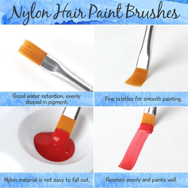 Alt view image 5 of 7 - Halobios Paint Brushes Set for Acrylic Painting, 30 Pcs Art Paint Brush Flat Acrylic Painting Brush, Nylon Paint Brushes for Kids Adults Oil Watercolor Rock Painting Body Face Nail Art
