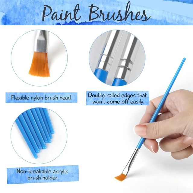 Alt view image 6 of 7 - Halobios Paint Brushes Set for Acrylic Painting, 30 Pcs Art Paint Brush Flat Acrylic Painting Brush, Nylon Paint Brushes for Kids Adults Oil Watercolor Rock Painting Body Face Nail Art