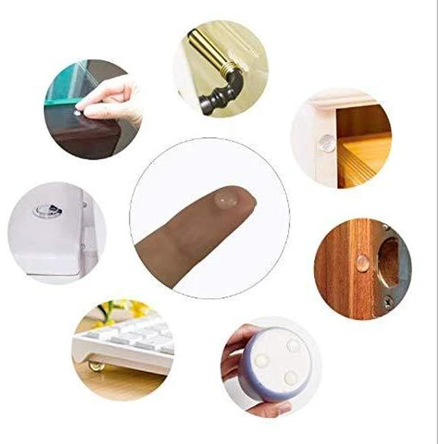 Alt view image 3 of 6 - Drawer Bumpers Pads 6mm*2mm - Self Adhesive Clear Rubber Feet for Cabinet Door, Cupboard, Furniture, Laptop, Table - Tiny Anti-Slip Bumpons Noise Dampening Buffer Pads (100)