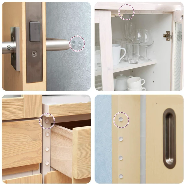 Alt view image 5 of 6 - Drawer Bumpers Pads 6mm*2mm - Self Adhesive Clear Rubber Feet for Cabinet Door, Cupboard, Furniture, Laptop, Table - Tiny Anti-Slip Bumpons Noise Dampening Buffer Pads (100)