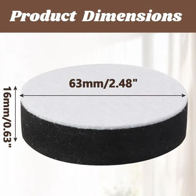 Alt view image 3 of 7 - Self-Adhesive Furniture Risers 4Pcs, Round Adds 1/2" Height, Black | 2.5" Dia Felt Pad Base Protects Floors, Peel-Stick No Tools, Adds Height for Beds Sofas Tables Cabinets