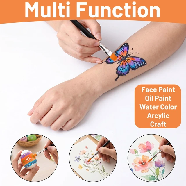 Alt view image 6 of 7 - 6 Pcs Paint Brushes, Round Pointed Tip Artist Brush for Body Face Painting | Face Paint Brushes Set, Professional Small Paint Brush Kit for Halloween Cosplay Party, for Acrylic, Oil and Gouache