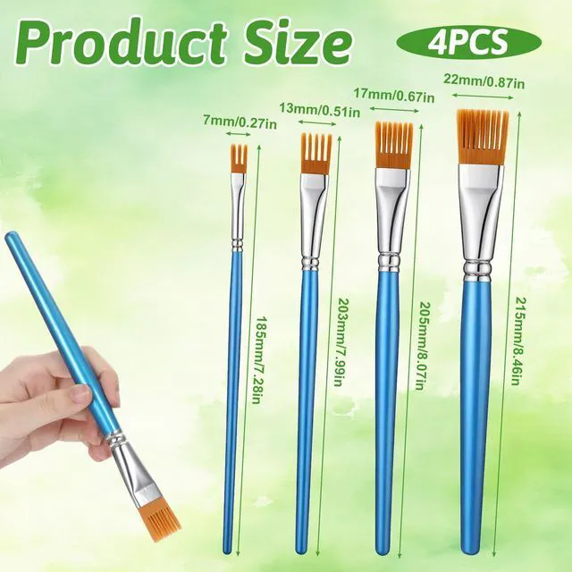 Alt view image 7 of 7 - 4PCS Comb Artist Brush, Professional Grainer Brushes Acrylic Paint Brushes, Paint Brush Comb for Acrylic Painting, Oil, and Watercolor