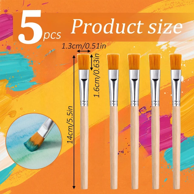 Alt view image 2 of 7 - 5 PCS Small Paint Brushes, Trim Thin Paint Brushes for Walls Small Paintbrush Trim Painting Tool for Watercolor Oil Painting Acrylic Craft Brush