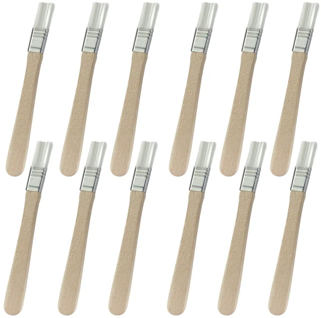 Alt view image 5 of 5 - 12 Pcs Soft Bristle Paint Brush, 5 Inch Wood Handle, White | Trim Painting Tool, Small Paint Brushes, Edge Painting Tool, For Walls/Touch Up/Cabinets/Fences