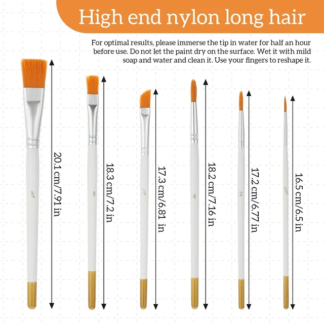 Alt view image 2 of 7 - 6PCS Paint Brushes, Cake Painting Brushes for Cake Decorating, Paint Brush for Cookies, Comfortable Wooden Handle, for Pastry, Cookie, and Cakes Decoration