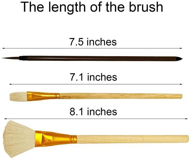 Alt view image 5 of 6 - 8Pcs Pottery Glaze Brushes, Wool Pottery Tools and Supplies, Underglaze Brushes for Pottery, Paintbrush Set for Kids Adults Students