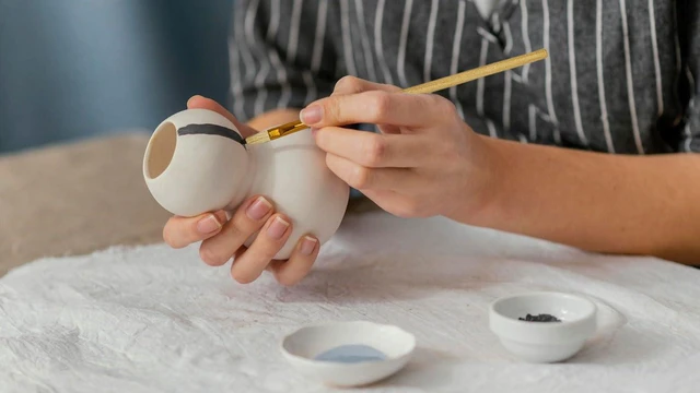 Alt view image 4 of 6 - 8Pcs Pottery Glaze Brushes, Wool Pottery Tools and Supplies, Underglaze Brushes for Pottery, Paintbrush Set for Kids Adults Students