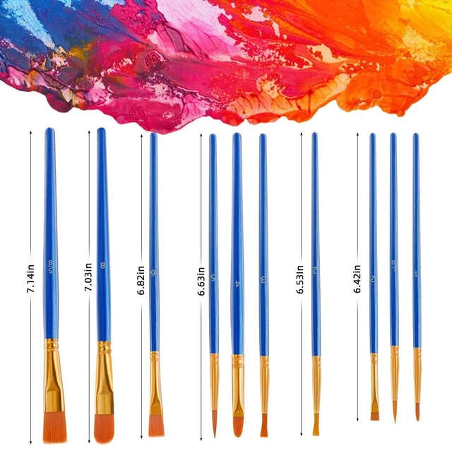 Alt view image 4 of 7 - 20 Pcs Paint Brushes Painting Brush for Acrylic Oil Watercolor Flat and Round Paint Brush Set for Washable Paint Artist Paint Small Brushes Bulk Toddler Paint Brushes Hog Bristle Art Brushes Pack
