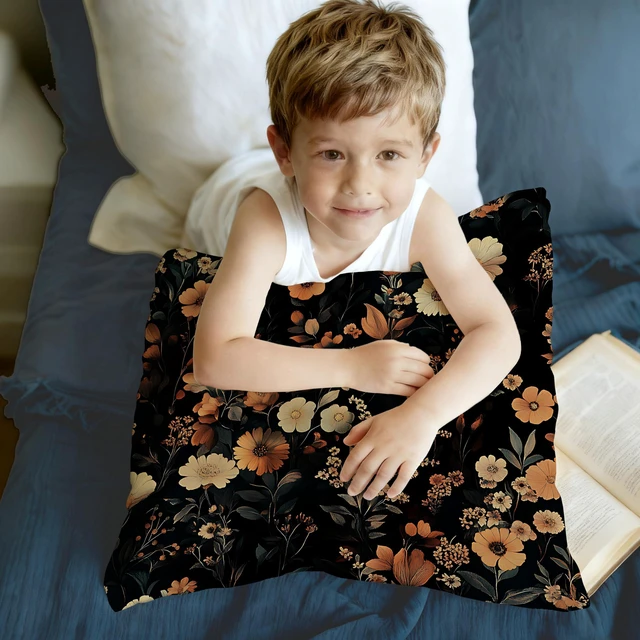 Alt view image 5 of 6 - Moody Vintage Bold Floral Throw Pillow Covers 18x18, Dark Academia Cottagecore Botanical Wildflower Decorative Pillowcases for Living Room Bedroom Sofa Home Decor
