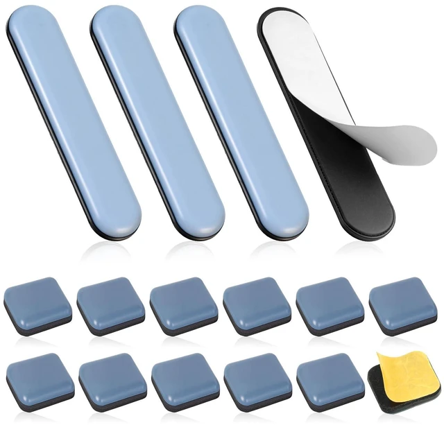 Main image of 16pcs Self-Stick Furniture Movers Sliders Strip for Carpet Rectangle Floor Protector Pads Furnitures Moving Pads for Chair Table Desk Sofa Couch(75x16mm, 35x25mm)