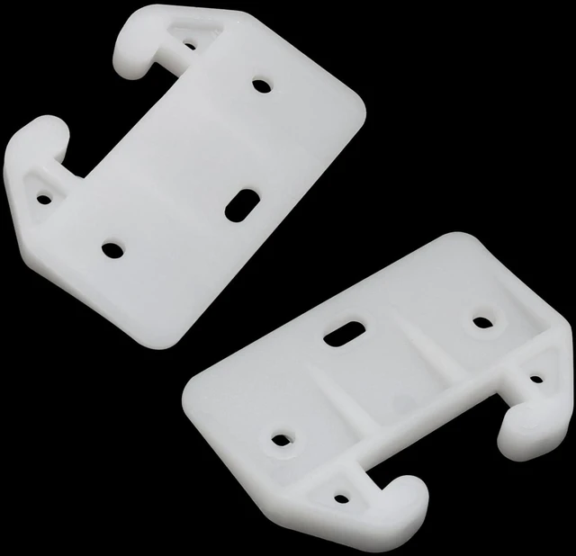 Alt view image 3 of 5 - 10pcs White Plastic Drawer Slides, 5 Holes Drawer Track Guides | with Screws, for Dresser, Wardrobe, Cabinet & Furniture Replacement