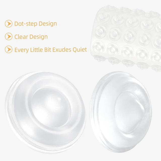 Alt view image 2 of 7 - 100Pcs Clear Silicone Cabinet Door Bumper, Soft Close Cushion | Clear Rubber Stopper Dots & Cabinet Bumpers for Drawers, Cupboards, Anti-Slam Noise Reducing Flower-Shape Furniture Pads