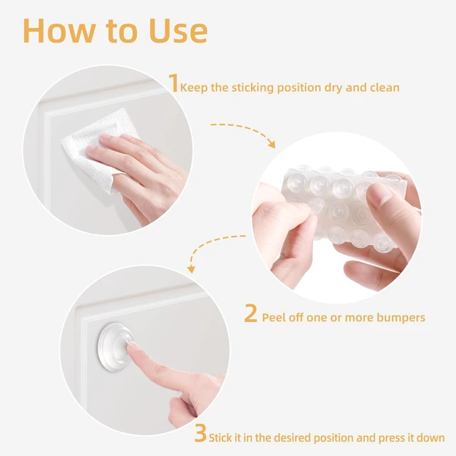 Alt view image 6 of 7 - 100Pcs Clear Silicone Cabinet Door Bumper, Soft Close Cushion | Clear Rubber Stopper Dots & Cabinet Bumpers for Drawers, Cupboards, Anti-Slam Noise Reducing Flower-Shape Furniture Pads