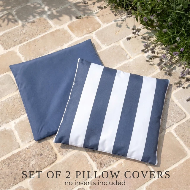Alt view image 5 of 7 - Outdoor Pillows Set of 2 - Waterproof 18x18 Throw Pillow Covers | Durable Weather Resistant Cushions for Porch and Patio Furniture Decor - Fits Garden, Balcony or Backyard Seating