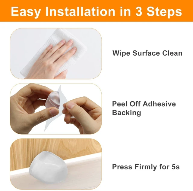 Alt view image 4 of 5 - 4 Pcs Floor Door Stopper | Self-Adhesive, Rubber Bumper Wall Protectors, No Drill Clear Floor Buffers, For Home Office Furniture/Glass Mirror