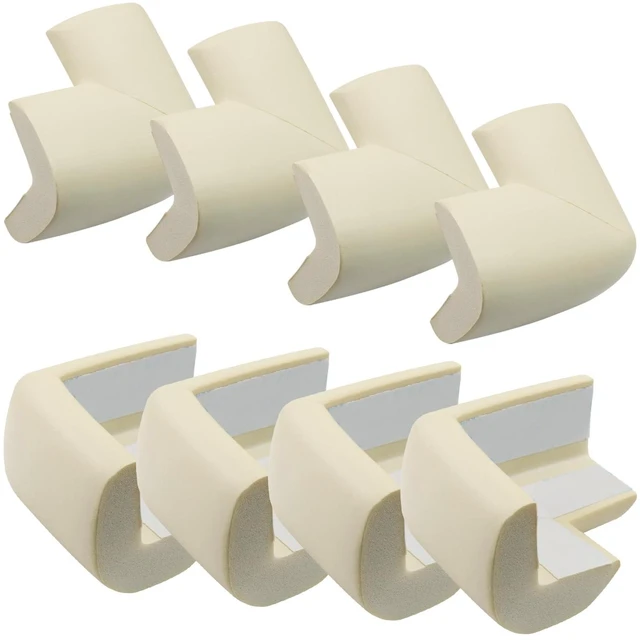Main image of 8 Pack Soft Corner Protector, L-Shape, Beige | Rubber Safety Bumpers & Edge Guards, L-Shape, Furniture and Table Edges, Impact Protection for Home and Child