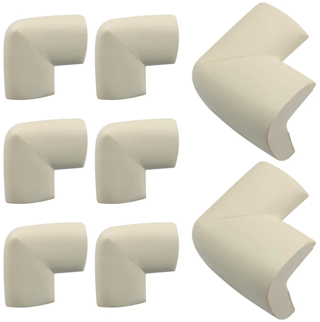 Alt view image 2 of 5 - 8 Pack Soft Corner Protector, L-Shape, Beige | Rubber Safety Bumpers & Edge Guards, L-Shape, Furniture and Table Edges, Impact Protection for Home and Child