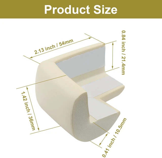 Alt view image 3 of 5 - 8 Pack Soft Corner Protector, L-Shape, Beige | Rubber Safety Bumpers & Edge Guards, L-Shape, Furniture and Table Edges, Impact Protection for Home and Child