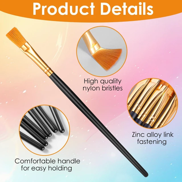 Alt view image 3 of 7 - 20 Pcs Small Brush Bulk for Detail Painting, Watercolor Paint Brushe Bulk Paint-Brushes Set for Acrylic Painting Oil Watercolor Face Nail Art Canvas Miniature Detailing & Rock-Painting