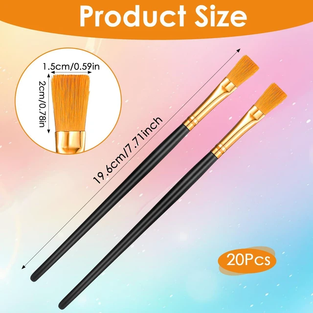 Alt view image 4 of 7 - 20 Pcs Small Brush Bulk for Detail Painting, Watercolor Paint Brushe Bulk Paint-Brushes Set for Acrylic Painting Oil Watercolor Face Nail Art Canvas Miniature Detailing & Rock-Painting