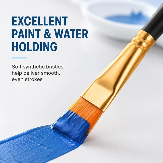 Alt view image 6 of 7 - Artist Brushes 10 Pcs Professional Watercolor Brushes Set for Watercolor, Acrylic, Oil Painting, Rock Paintings, Face Painting