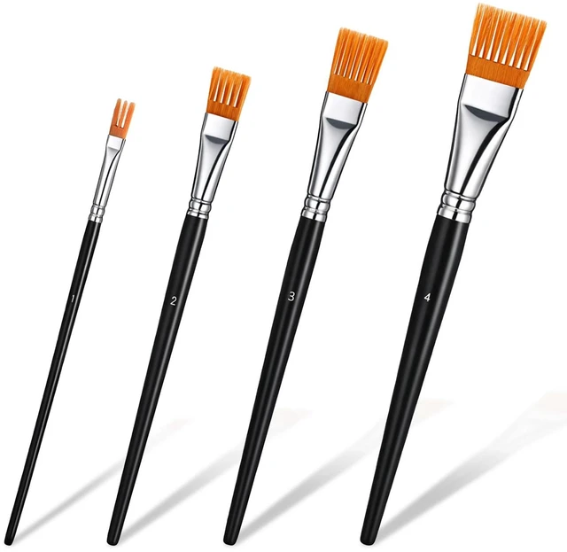 Main image of 4 Pcs Comb Artist Brush Set, 4 Sizes Grainer Brush Set Artist Paint Brushes Professional Flat Comb Brushes Flat Grainer Paintbrush for Acrylic Painting Oil Watercolor