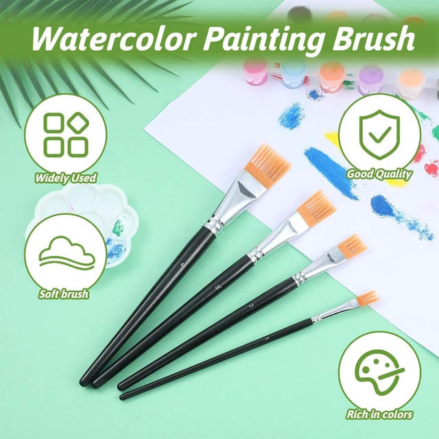 Alt view image 3 of 7 - 4 Pcs Comb Artist Brush Set, 4 Sizes Grainer Brush Set Artist Paint Brushes Professional Flat Comb Brushes Flat Grainer Paintbrush for Acrylic Painting Oil Watercolor