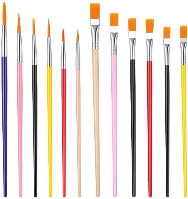 Main image of 12PCS Cake Painting Brushes Set - Paint Brush for Cookies Cookie Paint Brushes Decorating for Dusting Edible Glitter Color for Painting Pastry, Cookie