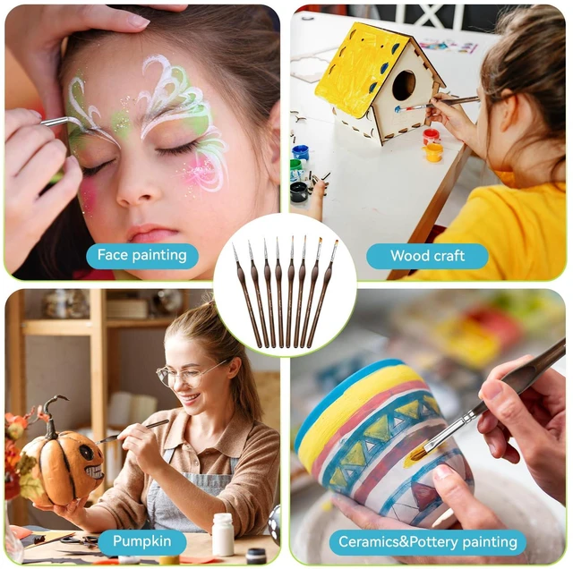 Alt view image 7 of 7 - Detail Paint Brushes Set, 10 pcs Miniature Brushes for Fine Detailing | Drybrush, Wooden Handle, Anti-fatigue Triangular Grip, Multiple Brush Sizes, Craft, Models, Acrylics & Watercolor