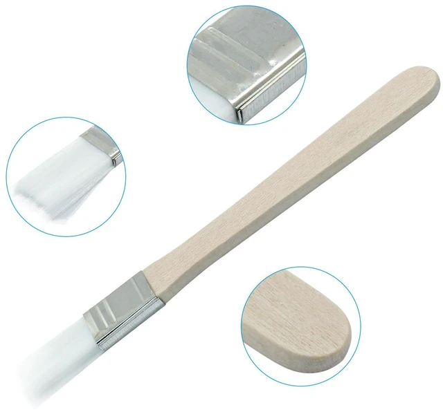 Alt view image 4 of 5 - 0.5 Inch Flat Paint Brushes, 10 Packs | White Nylon Bristle, Wood Handle, Oil Canvas Watercolor, Gesso Wall Door Cabinets Furniture Fences
