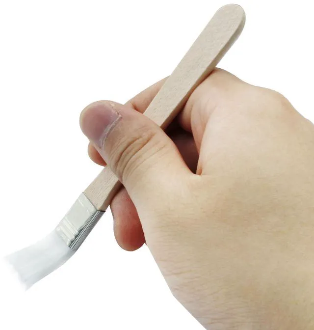Alt view image 5 of 5 - 0.5 Inch Flat Paint Brushes, 10 Packs | White Nylon Bristle, Wood Handle, Oil Canvas Watercolor, Gesso Wall Door Cabinets Furniture Fences
