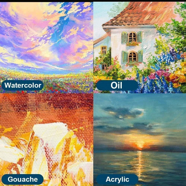 Alt view image 7 of 7 - 10Pcs Paint Brushes for Acrylic, Watercolor & Gouache Painting, Artists & Beginners