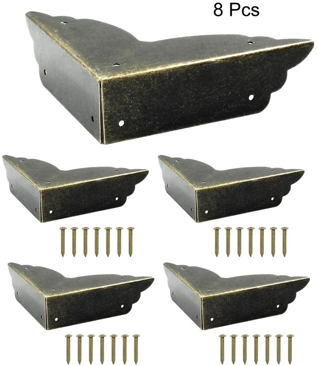 Alt view image 5 of 5 - Bronze Box Corner Protectors, 12 Packs, 2.76" x 0.79" | Edge Cover, Safety Guard, Furniture Decorative, Metal Table Corner