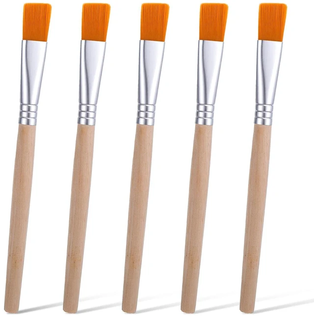 Main image of 5 PCS Small Paint Brushes, Small Flat Paint Brush for Painting, Short Flat Paints Brushes for Acrylic, Watercolor, Oil, DIY Crafts, Painting Brush for Touch Up