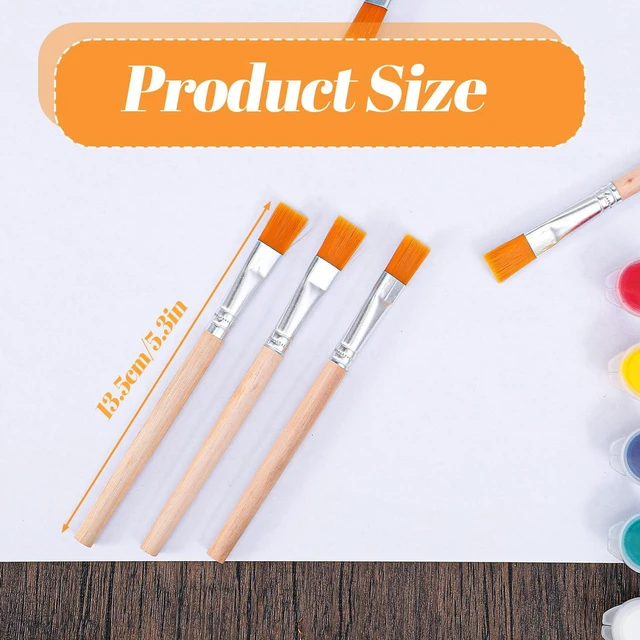 Alt view image 2 of 7 - 5 PCS Small Paint Brushes, Small Flat Paint Brush for Painting, Short Flat Paints Brushes for Acrylic, Watercolor, Oil, DIY Crafts, Painting Brush for Touch Up