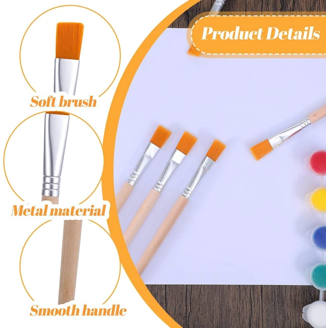 Alt view image 4 of 7 - 5 PCS Small Paint Brushes, Small Flat Paint Brush for Painting, Short Flat Paints Brushes for Acrylic, Watercolor, Oil, DIY Crafts, Painting Brush for Touch Up