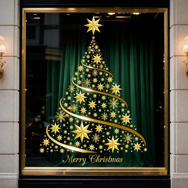 Alt view image 2 of 7 - 6 Sheets Christmas Tree Rub on Transfer for Crafts, Snowflake Furniture Transfer Stickers Christmas Waterproof UV Rub on Decals for Furniture Cabinet Dressers Ceramic Scrapbooking