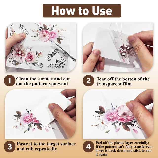 Alt view image 5 of 7 - 6 Sheets Christmas Tree Rub on Transfer for Crafts, Snowflake Furniture Transfer Stickers Christmas Waterproof UV Rub on Decals for Furniture Cabinet Dressers Ceramic Scrapbooking