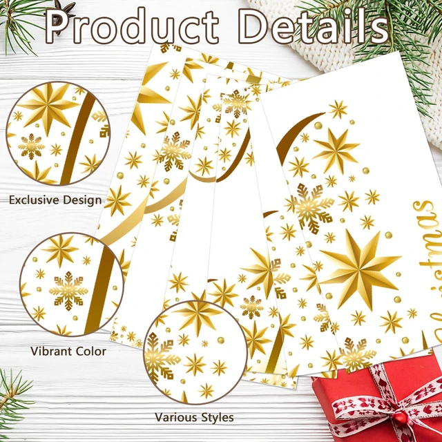 Alt view image 6 of 7 - 6 Sheets Christmas Tree Rub on Transfer for Crafts, Snowflake Furniture Transfer Stickers Christmas Waterproof UV Rub on Decals for Furniture Cabinet Dressers Ceramic Scrapbooking