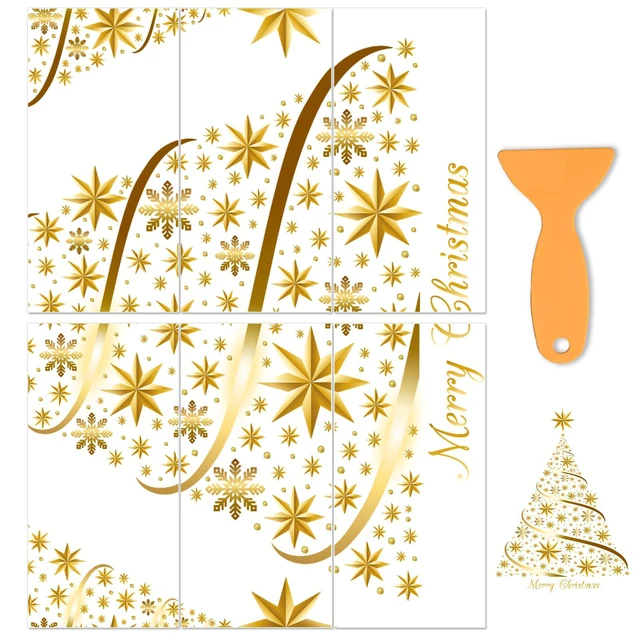 Alt view image 7 of 7 - 6 Sheets Christmas Tree Rub on Transfer for Crafts, Snowflake Furniture Transfer Stickers Christmas Waterproof UV Rub on Decals for Furniture Cabinet Dressers Ceramic Scrapbooking