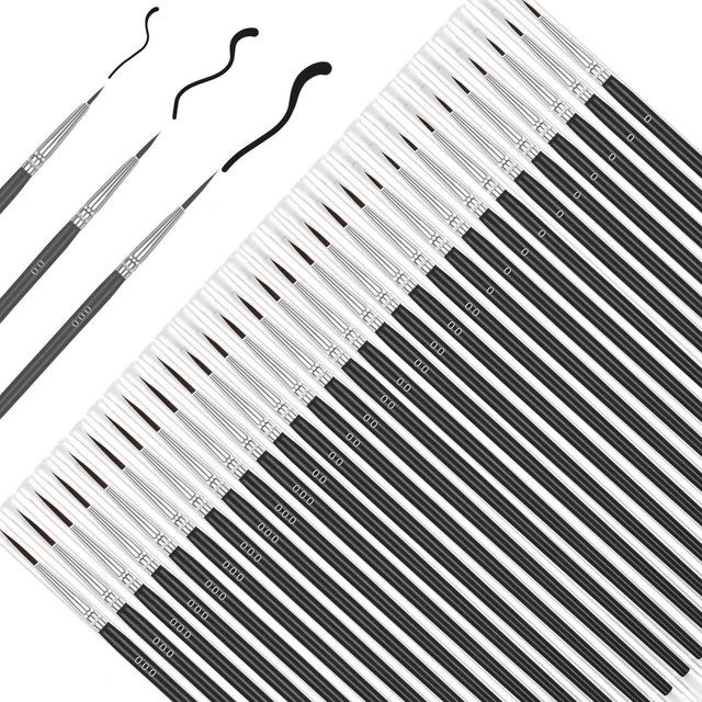Main image of Small Paint Brush for Crafts,30Pcs Black Detail Paint Brushes,Miniature Liner Brush for Watercolor Acrylics Painting Face Painting,Thin Paint Brushes Set with 3Size#0#00#000