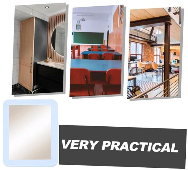 Alt view image 3 of 7 - mpowtech Gifts for Back to School Season,White Magnetic Locker Mirror - 5" x 7" Magnet Mirrors for School, Bathroom, Workshop,Small Magnetic Mirrors for Office,Mirror Locker