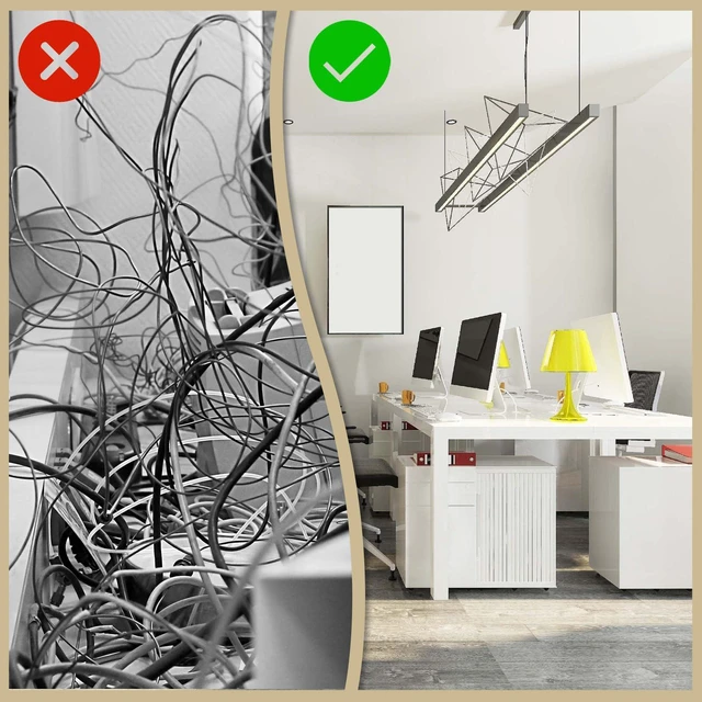 Alt view image 7 of 7 - 2 PCS Metal Desk Grommet 60mm Heavy Duty Zinc Alloy Cable Hole Cover | Matte Black Wire Cord Organizer for Home Office Desktop, Removable Wire Pass-Through